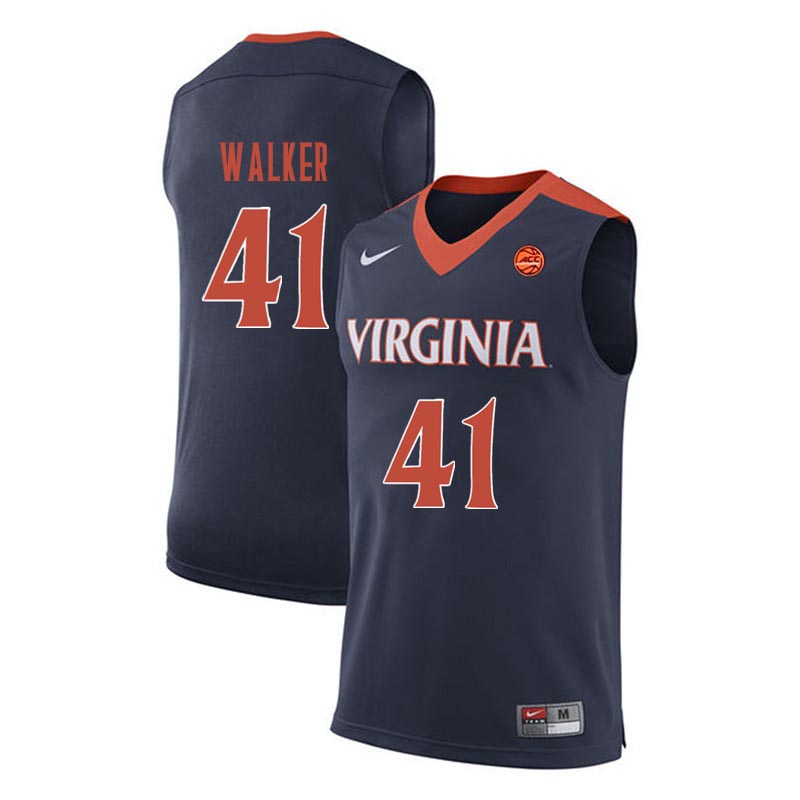 Men Virginia Cavaliers #41 Wally Walker College Basketball Jerseys-Navy - Click Image to Close